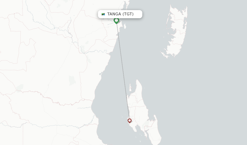 Tanga flight map