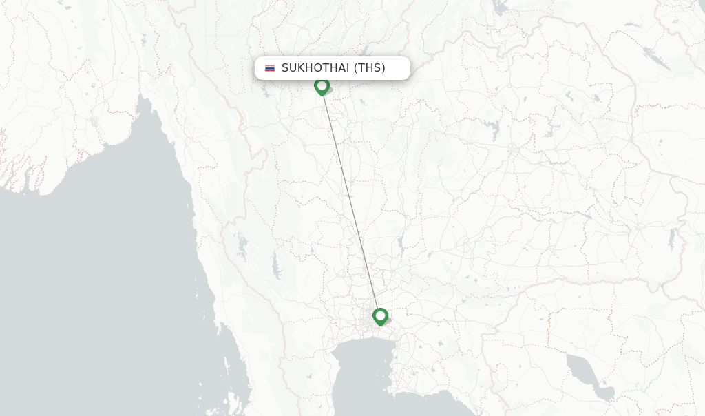 Sukhothai flight map