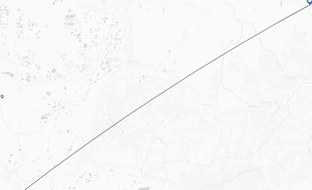 Flights from Tyumen to Nizhnevartovsk route map