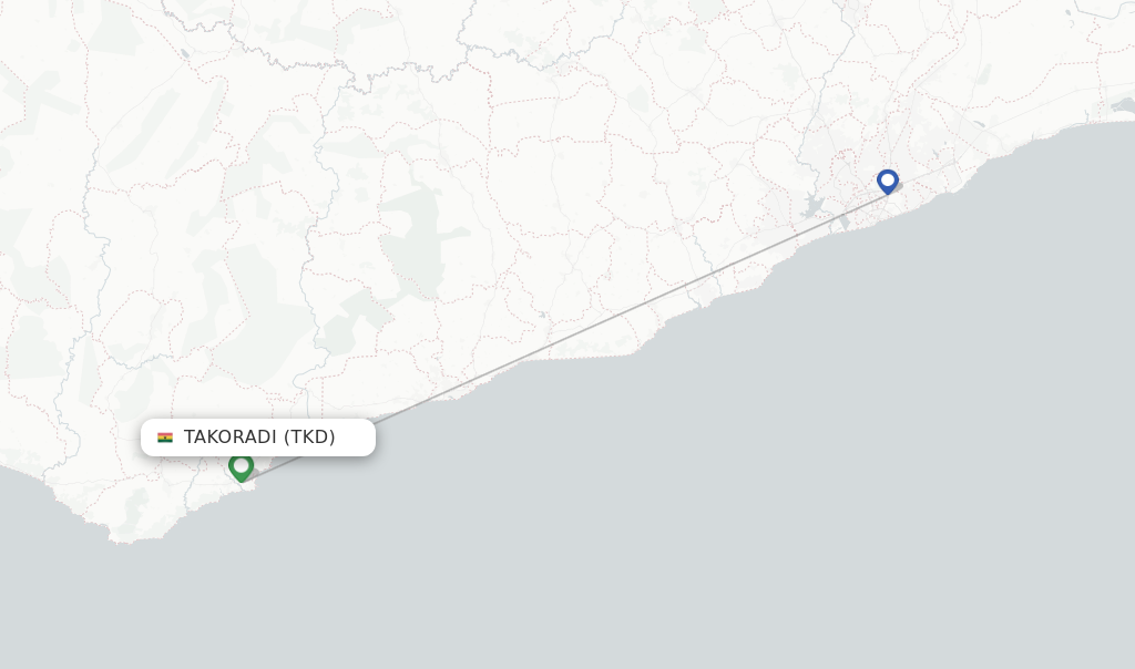 Takoradi flight map