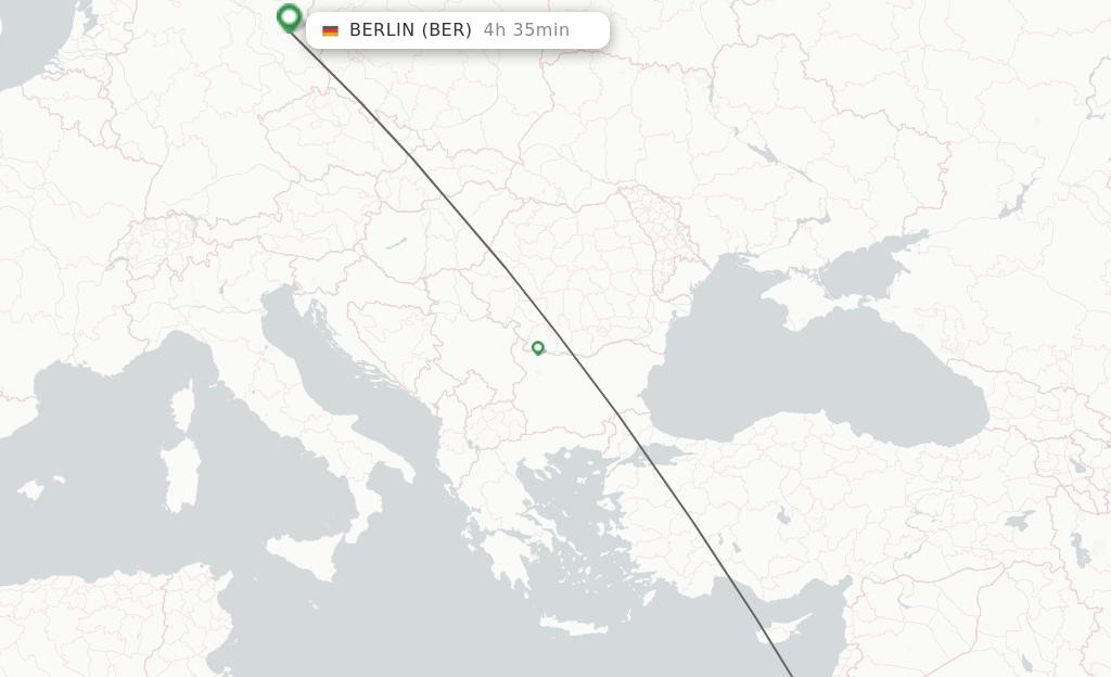 Flights from Tel Aviv-Yafo to Berlin route map