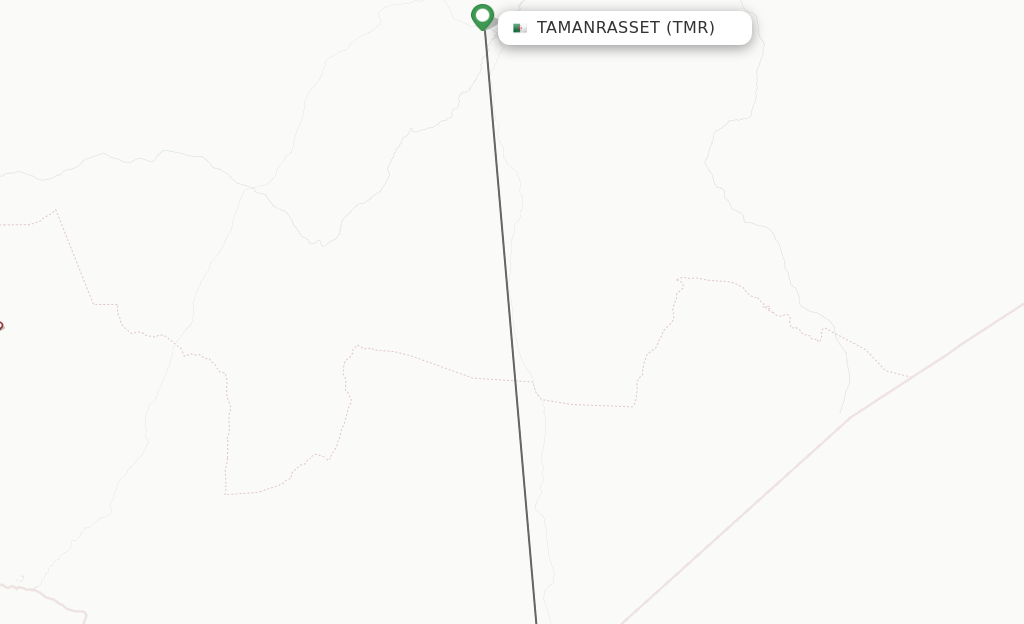 Flights from Tamanrasset to In Guezzam route map