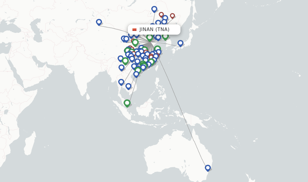 Jinan flight map