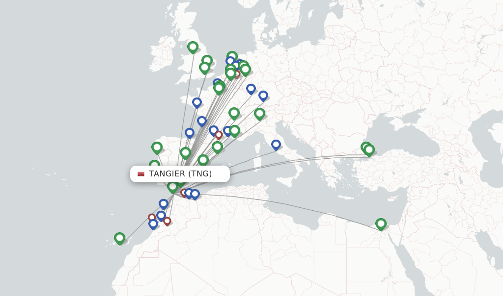 Tangier flight map