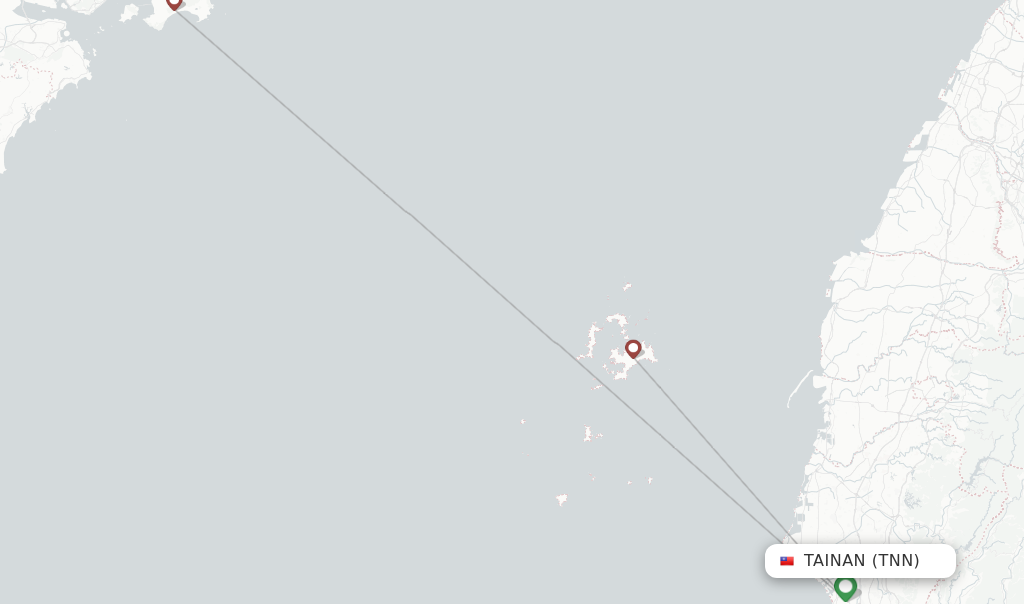 Tainan flight map