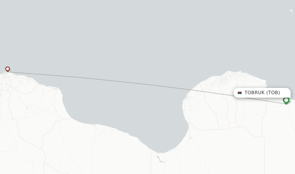 Tobruk flight map