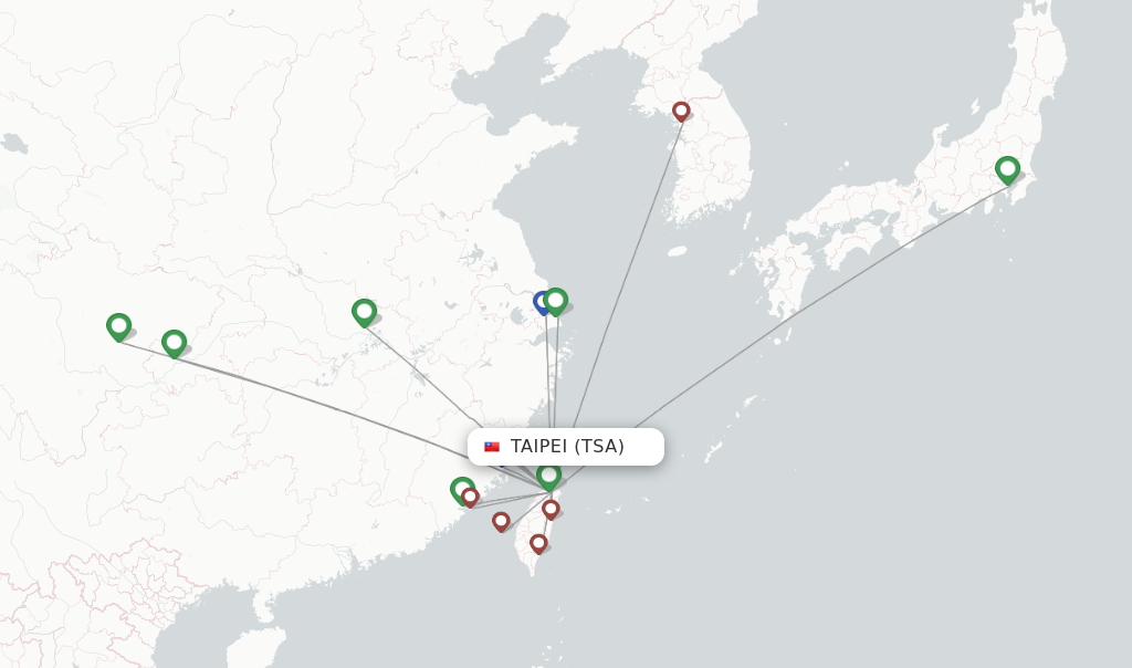 Taipei flight map