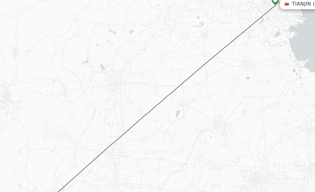 Flights from Tianjin to Changzhi route map