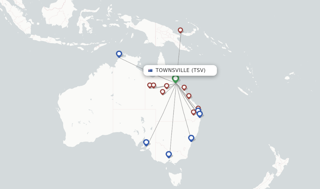 Townsville flight map