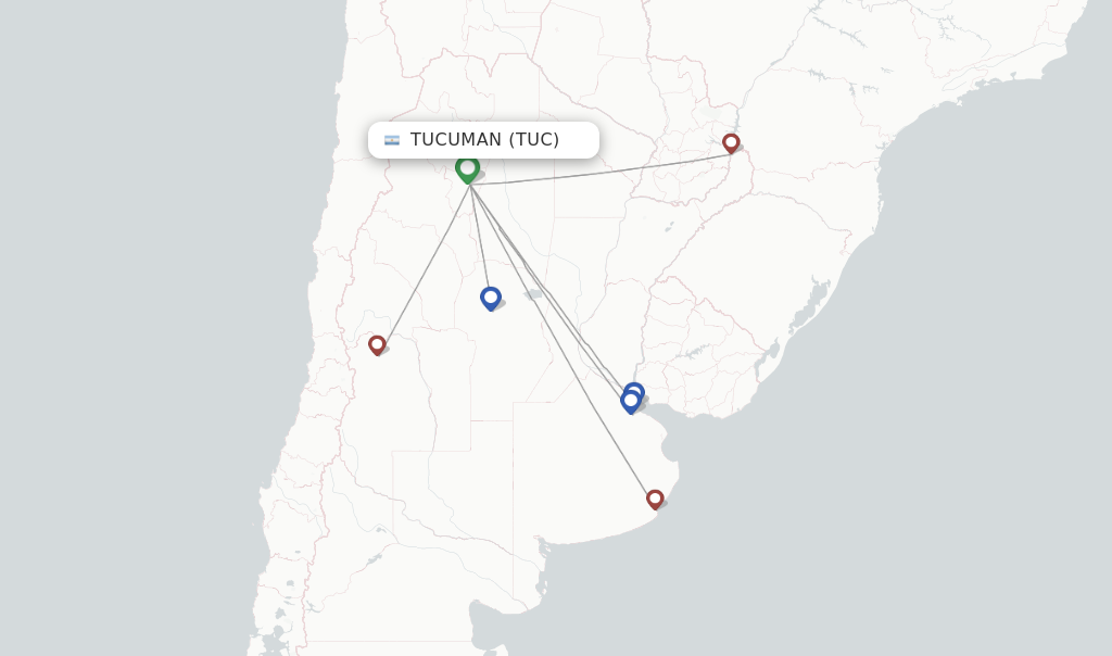Flights from Tucuman to Florianopolis route map
