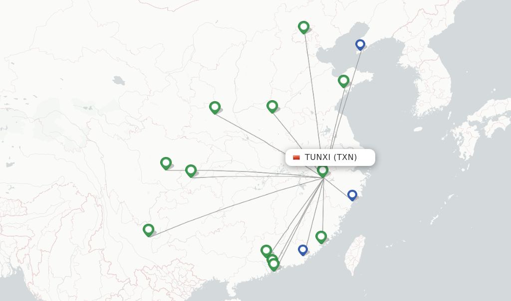 Tunxi flight map
