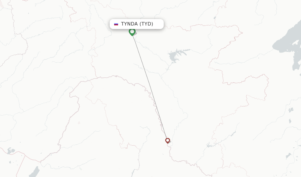 Tynda flight map