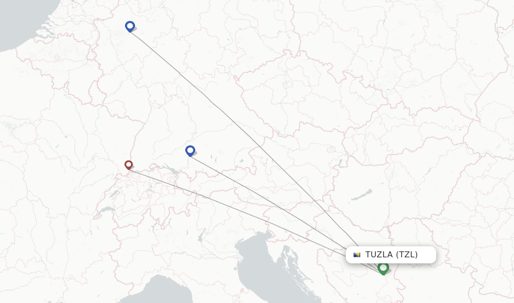 Tuzla flight map