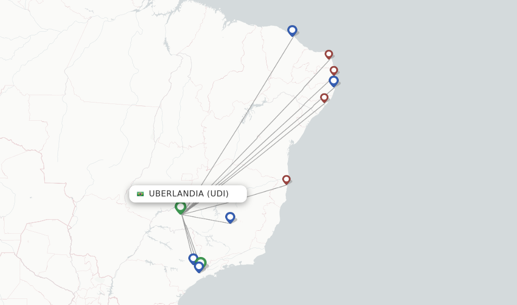 Uberlandia flight map