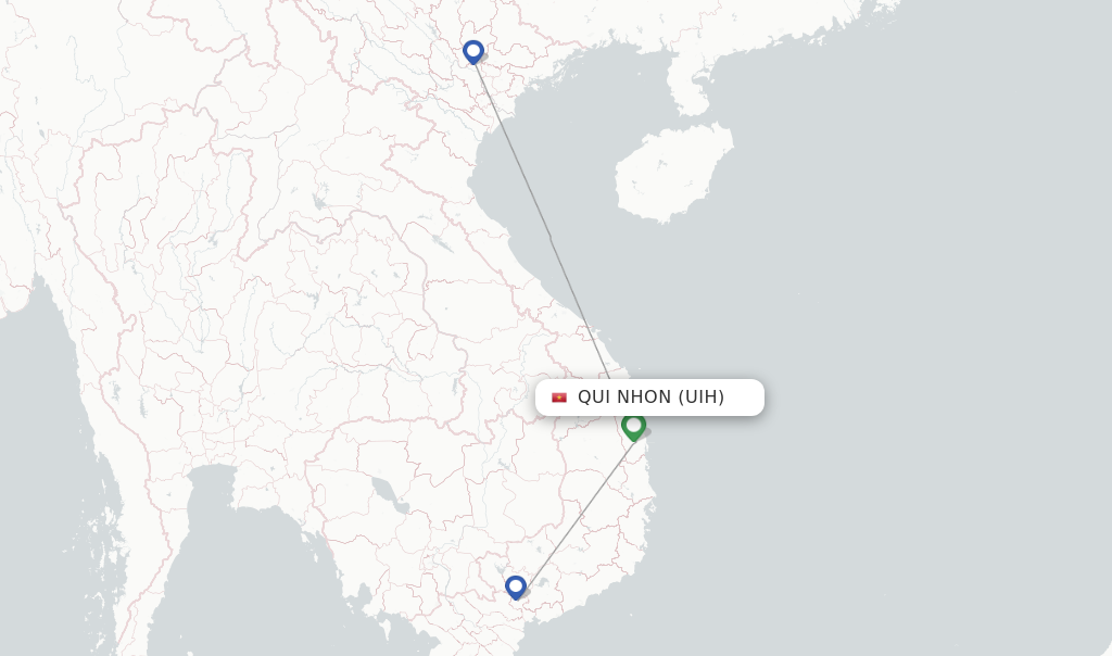 Qui Nhon flight map