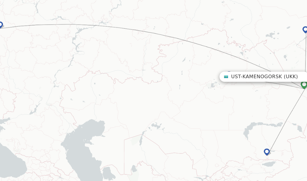 Ust-Kamenogorsk flight map