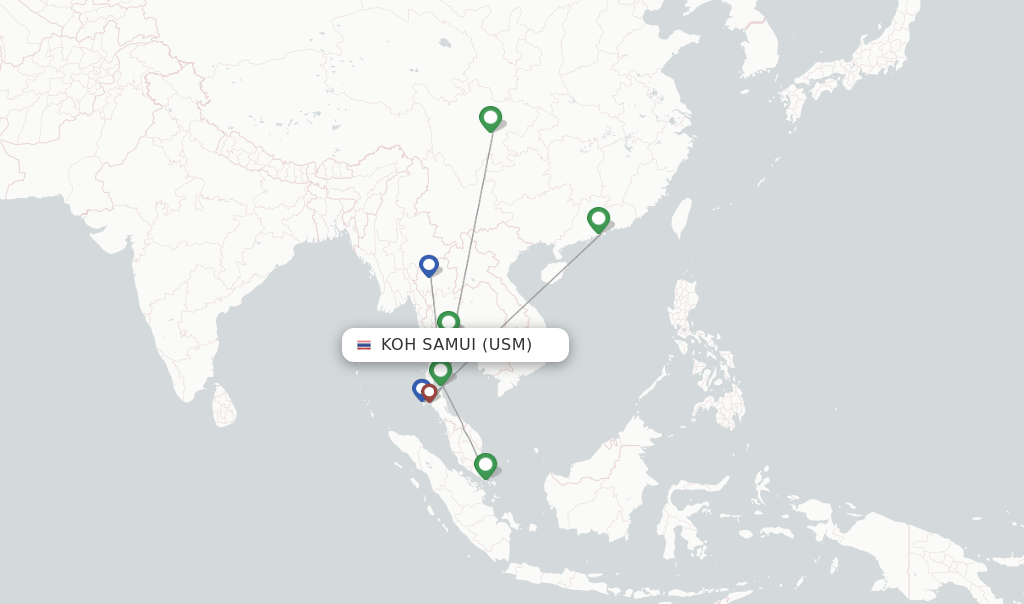 Koh Samui flight map