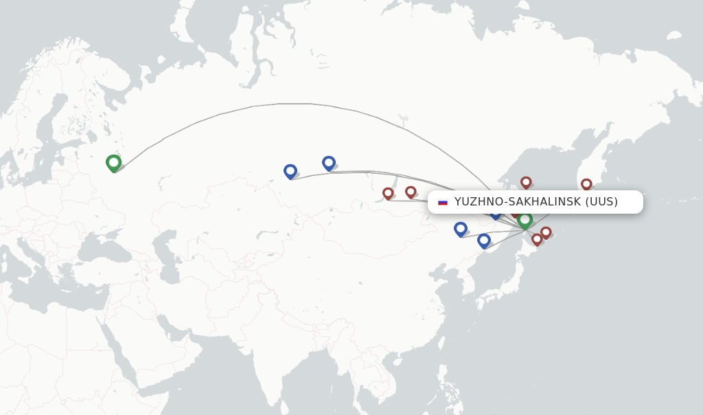 Yuzhno-Sakhalinsk flight map