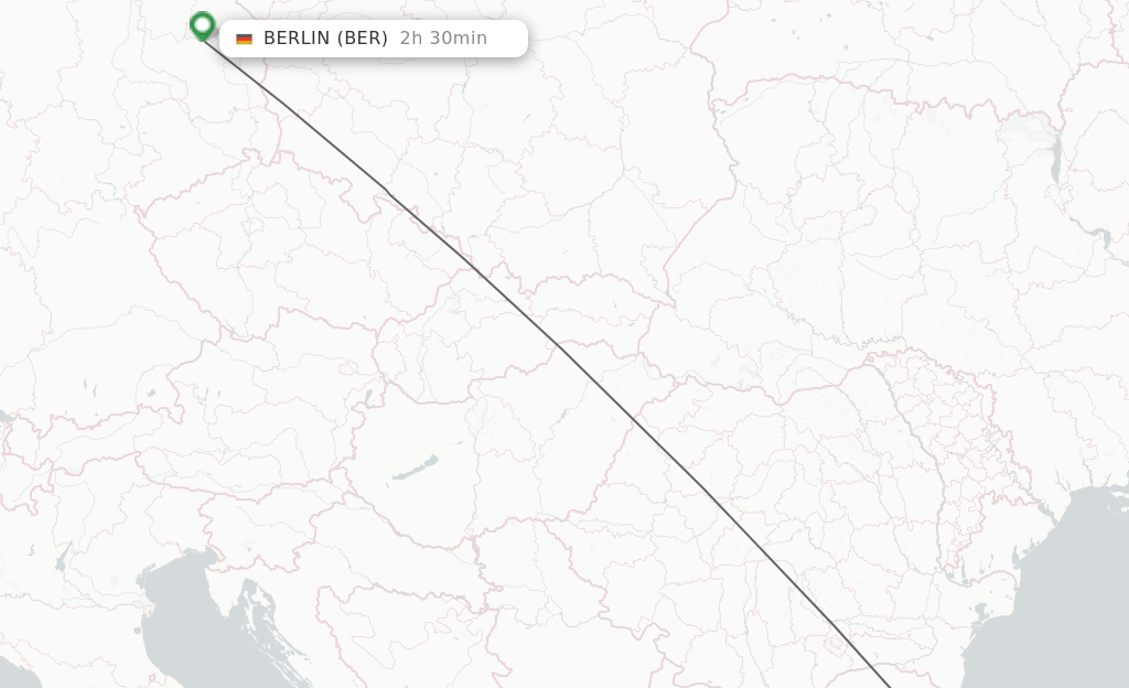 Flights from Varna to Berlin route map