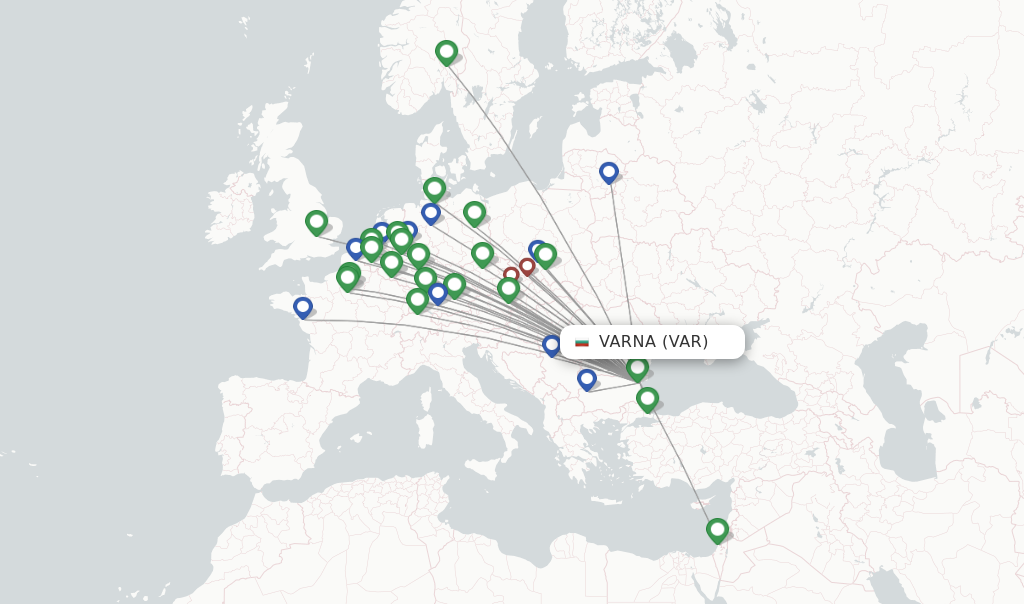 Varna flight map