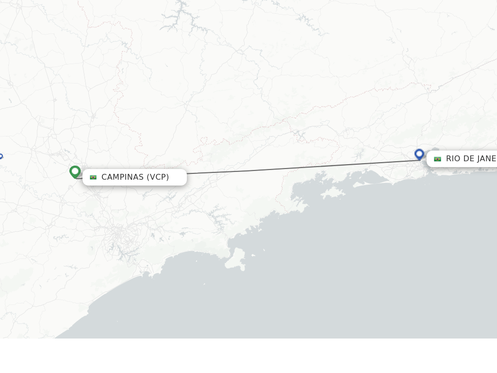 Flights from Campinas to Rio De Janeiro route map