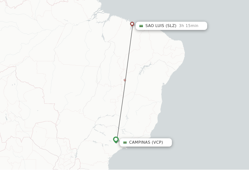 Flights from Campinas to Sao Luiz route map