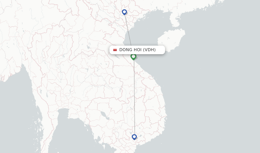 Dong Hoi flight map