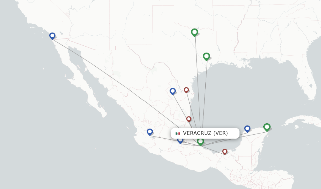 Veracruz flight map