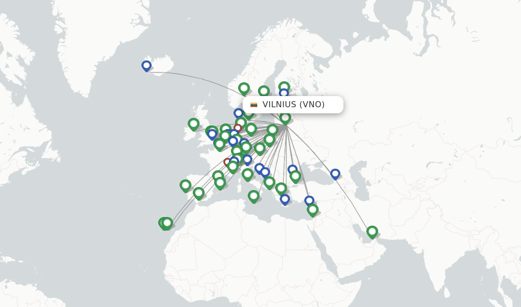 Vilnius flight map