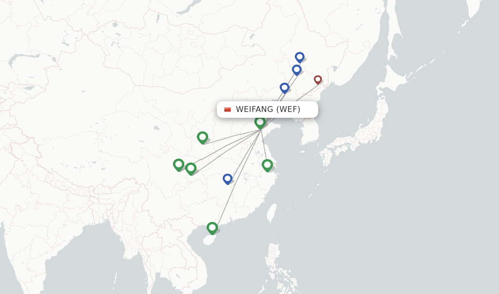 Weifang flight map