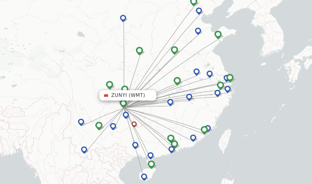 Zunyi flight map
