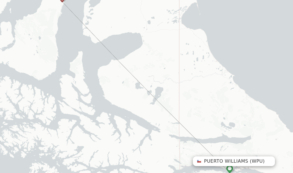 Puerto Williams flight map