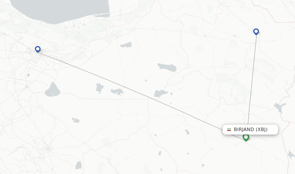 Birjand flight map