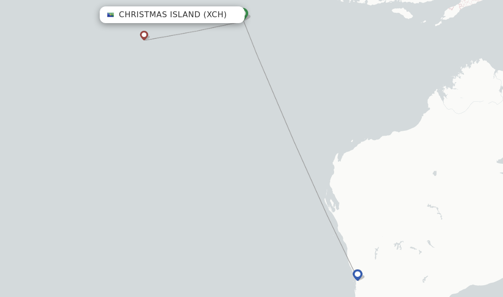 Christmas Island flight map