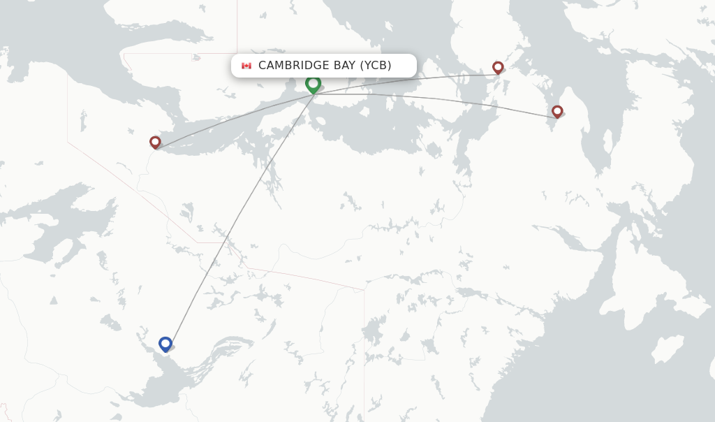 Cambridge Bay flight map