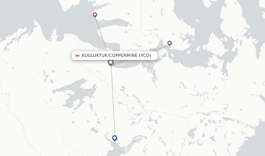 Kugluktuk/Coppermine flight map