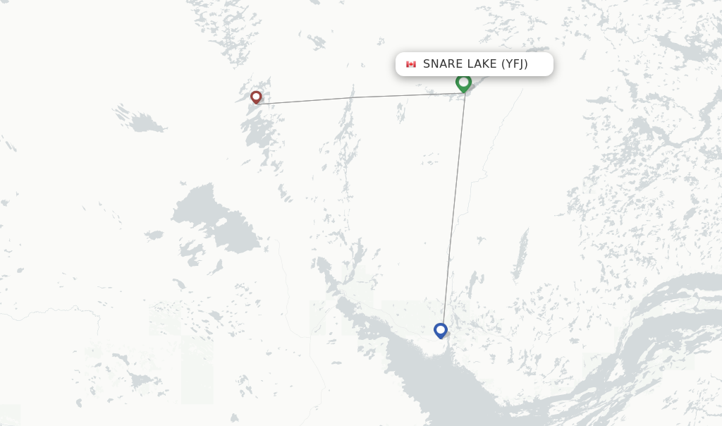 Snare Lake flight map