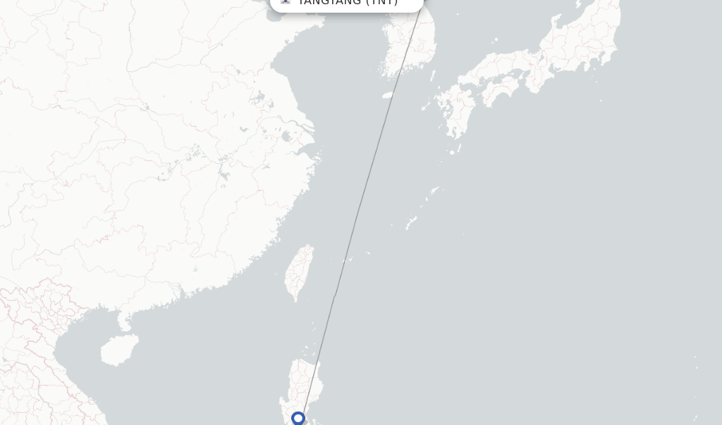 Flights from Yangyang to Busan route map