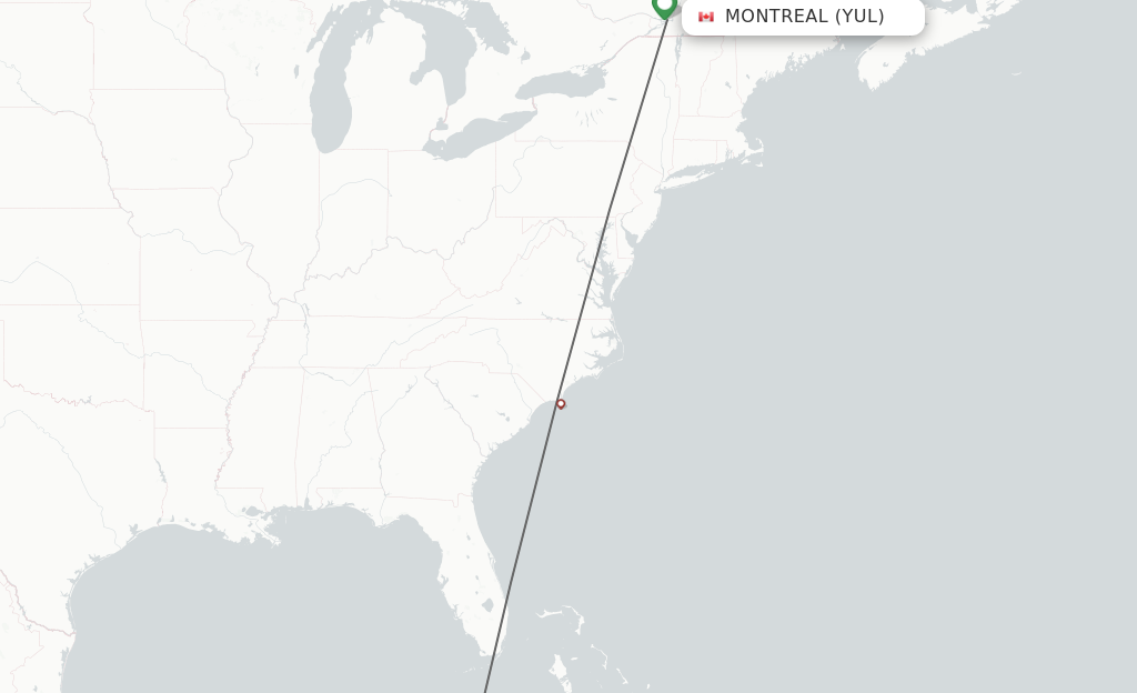 Flights from Montreal to Cayo Largo Del Sur route map