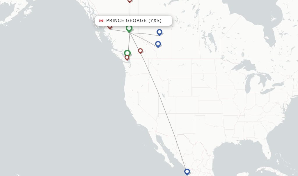 Prince George flight map