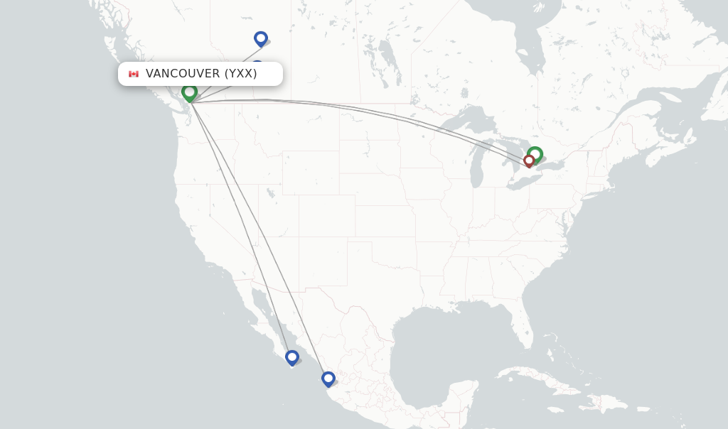 Vancouver flight map