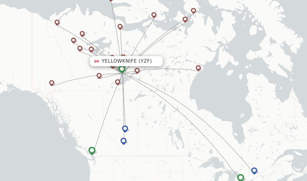 Yellowknife flight map