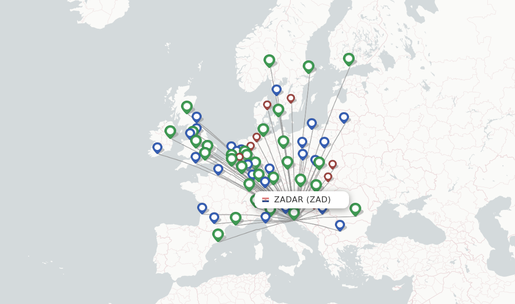 Zadar flight map