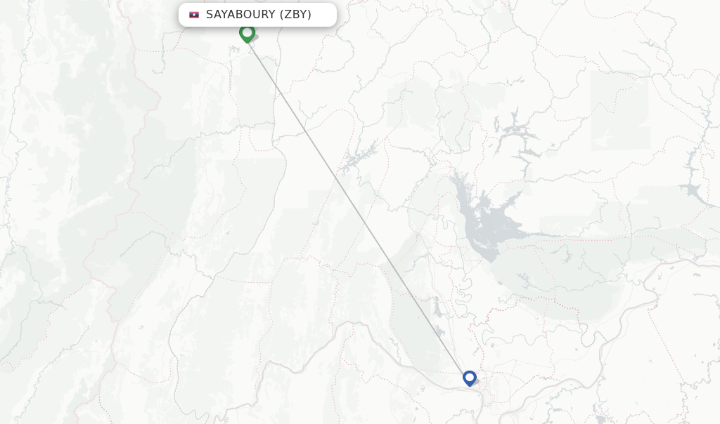 Sayaboury flight map