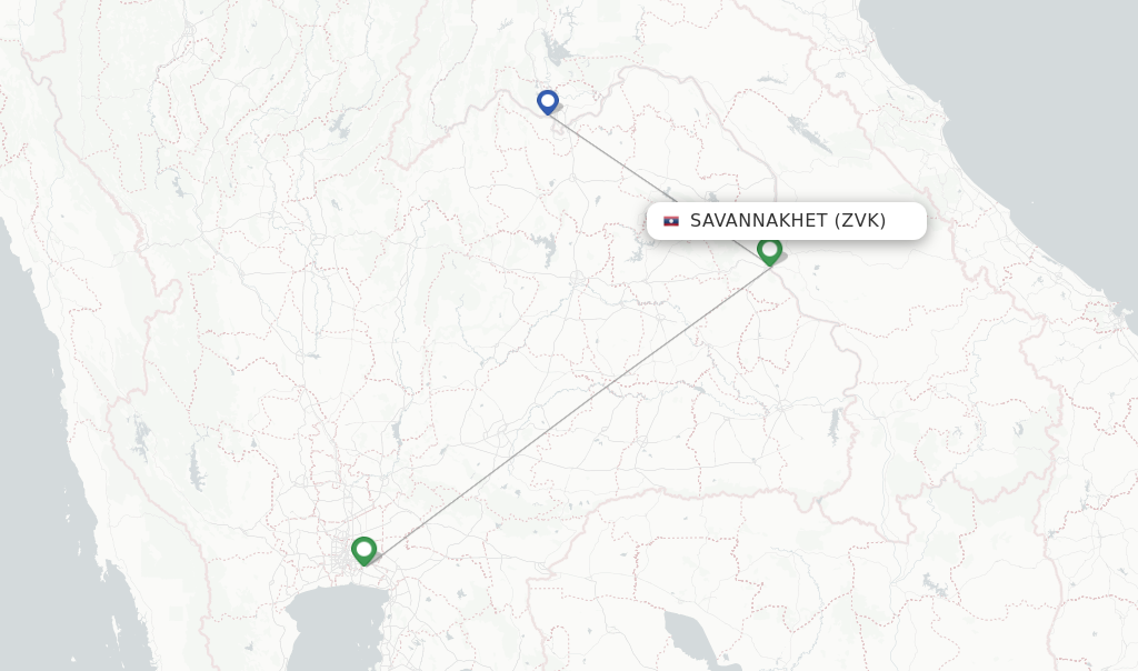 Savannakhet flight map